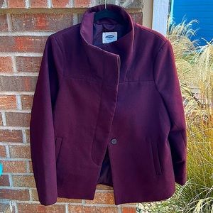 Old Navy Burgundy Ladies L Funnel Neck Coat